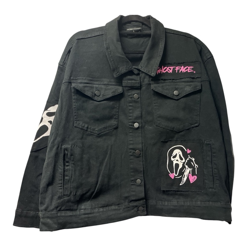 Ghost Face Black Denim Jacket - image 1